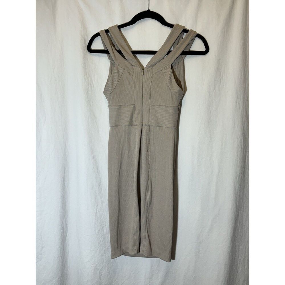 AX Armani Exchange Mini Bandage Dress Women's Medium Tan Stretch Bodycon XS AA18 - Picture 4 of 4